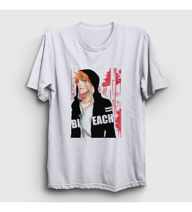 Presmono Unisex Beyaz Ichigo V2 Anime Bleach T-Shirt 127670tt