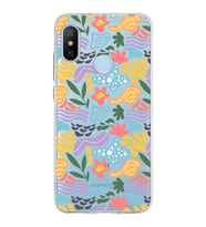 Xiaomi Mi A2 Lite ile Uyumlu 1mm Kapak Memphis Desen Tasarımlı Şeffaf Silikon Kılıf