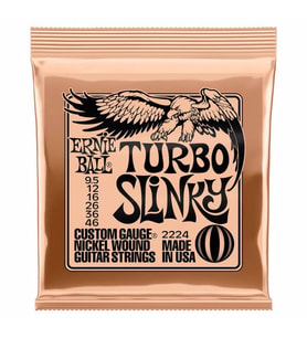 ERNIE BALL P02224 - Turbo Slinky Nickel Wound 9.5-46 Elektro Gitar Teli