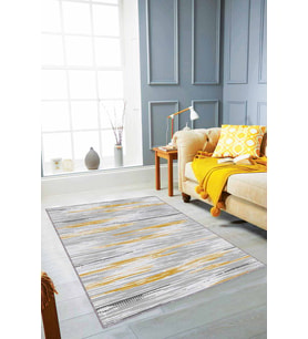 Sarı Sade Desensiz Kaymaz Tabanlı Dekoratif Halı TA06 - 100 x 160 cm