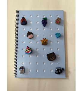 Adalinhome Charm Kapaklı A4 Spiralli Çizgili Fun Defter  (80 Yaprak) (Mavi)