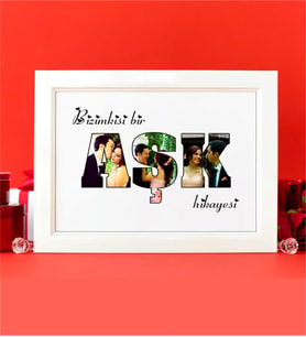 Bizimkisi Bir Aşk Hikayesi Tablo Kişiye Özel 21x30 Cm Sevgililer Günü 14 Şubat