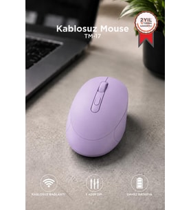 Torima Mouse Çift Modlu Sessiz Kablosuz Fare TM17 Mor