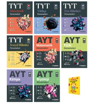 TYT ve AYT Matematik Fen Türkçe Sosyal Fizik Kimya Biyoloji Denemeleri 8li Sayısal Set