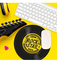 Mustard Rock N Roll Mouse Pad