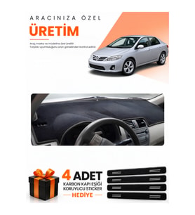 TOYOTA COROLLA E140 (2006-2012) Uyumlu Torpido Koruma Örtüsü Oto Kılıfı - Siyah