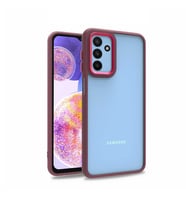 Samsung Galaxy M23 Kılıf Case, Kamera Lens Korumalı Elektroplatin Kaplama Sert PC Koruyucu Colourful Platinum Serisi (Kırmızı)