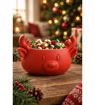 Sonbahar ve Noel Temalı Ren Geyiği Bowl - Sunum Kabı