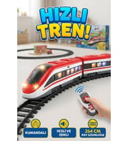Uzaktan Kumandalı Mıknatıs Bağlantılı Hızlı Tren Seti - 49 Parça Sesli ve Işıklı 264 cm Raylı