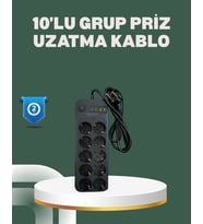 Termal Koruma Sistemli Usb Type-c 10’lu Grup Priz 2m 2500w Güç Kapasiteli