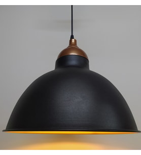 MYLİGHTS  RETRO RUSTİK METAL SARKIT AVİZE BAKIR ASKLI SİYAH  İÇİ ALTIN