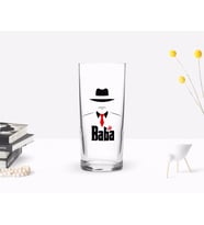 BK Home Renkli Baskılı Godfather Baba Tasarımlı Rakı Bardağı-17 (Beyaz)