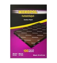 Monopol Karbon Kağıdı A4 Siyah Karbon Kağıdı (100 Lü Paket) (Karışık)