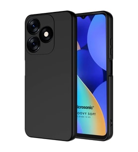 Microsonic TECNO Spark 10 4G Kılıf Groovy Soft Siyah (Siyah)