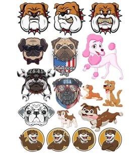 Köpek Sticker Set -9 12 Parça Telefon, Tablet, Defter, Laptop Sticker
