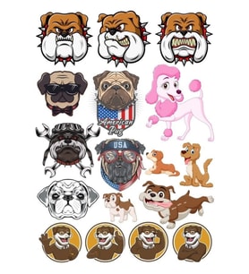 Köpek Sticker Set -9 12 Parça Telefon, Tablet, Defter, Laptop Sticker