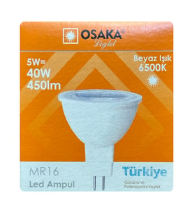 (1 Adet) Osaka 5W (40W) Beyaz Işık (6500K) G4 Duylu (İğne Bacak) Led Çanak Ampul