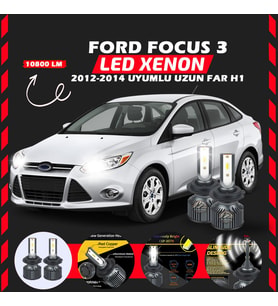 Ford Focus 3 2012-2014 Uzun Far Uyumlu Şimşek Etkili Led Xenon Premium Series H1