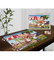 BK Gift Kişiye Özel Sevgililer Karikatürlü 1000 Parça Profesyonel Puzzle-24
