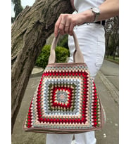 Örgü tasarım çanta (Bordo - Kırmızı)
