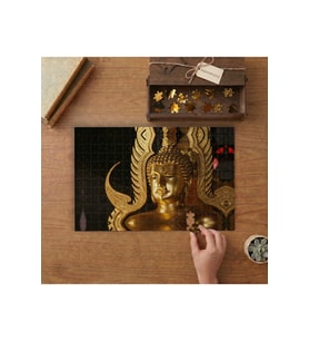 Buda Heykeli Tasarımı 240 parça Ahşap Puzzle Ahşap Kutuda MP05885
