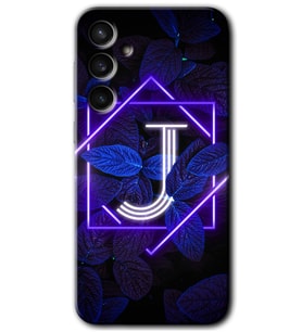 Galaxy S23 FE Kılıf HD Desen Baskılı Arka Kapak - Dark Neon Yaprak J Harfi