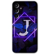 Galaxy S23 FE Kılıf HD Desen Baskılı Arka Kapak - Dark Neon Yaprak J Harfi