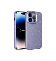 Apple iPhone 14 Pro Uyumlu Kılıf Kamera Korumalı Simli Lüks Zore Koton Kapak (Mor)