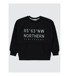 Civil Boys Erkek Çocuk Sweatshirt 6-9 Yaş  Siyah