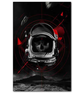 Cakatablo Ölü Astronot İllüstrasyon MDF Tablo