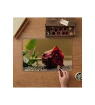 Kurumuş Kırmızı Gül Tasarımı 240 parça Ahşap Puzzle Ahşap Kutuda MP07775