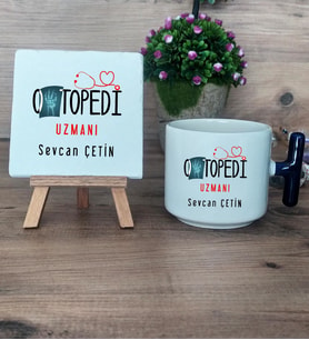 Ortopedi Uzmanı Hediye Seti Kupa Bardak T Kulplu ve Dekoratif Taş Tıp Bayramı Hediyesi (Model 2)