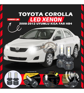 Toyota Corolla 2008-2012 Kısa Far Uyumlu Şimşek Etkili Led Xenon Premium Series HB4