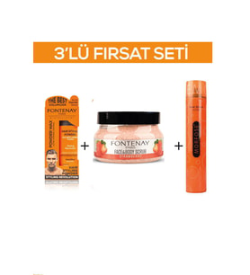 Fontenay Pudra Toz Wax Turuncu 20gr + Face And Body Scrub Çilekli 350ml + Saç Spreyi 400ml 3'Lü Set