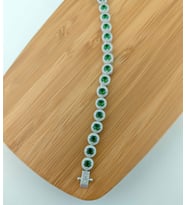 Yeşil Zirkon Taşlı Tasarım Bileklik 925 Ayar Gümüş Model (Silver)