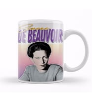 Simone De Beauvoir Retro Styled Fan Art Design Kupa Bardak Porselen