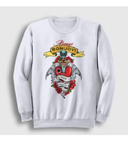 Presmono Unisex Beyaz Always Bon Jovi Sweatshirt 20065tt