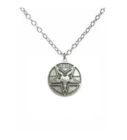 Lucifer Morning Star Goat Figürlü Çift Taraflı Unisex Metal Kolye – 60 cm Zincir (Gümüş)