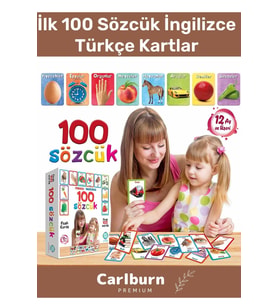 Özel Üretim Zeka Geliştirici Yabancı Dil Eğitici Çocuk İlk 100 Sözcük İngilizce Türkçe Kartlar