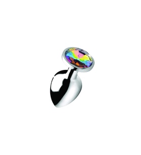 Metal Elmas Taşlı  Plug Rainbow Büyük Boy