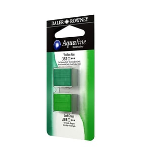 Daler Rowney Aquafine 1/2 Tablet Suluboya 2'li Set VIRIDIAN HUE/LEAF GREEN 