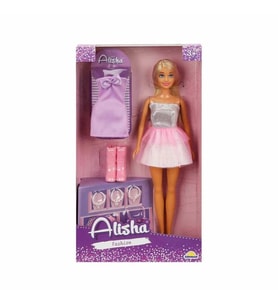 Mey İthalat® 01423 SUN-RST-SIS-MNK- Alisha Gece Elbiseli Bebek Seti 29cm -