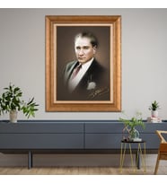 Altın Varaklı Paspartulu Çerçeveli Tablo rv1071