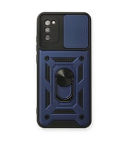 Samsung Galaxy A03s Kılıf Pars Lens Yüzüklü Silikon - Lacivert