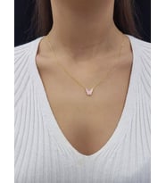 Kelebek Lazer Mine Geçişli Minimal 18K Altın Kaplama Kolye (Karışık)