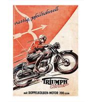 Motor Süren Adam Art Mdf Poster