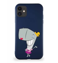 Apple iPhone 11 Soft Premier Kapak Pearl Yengeç Tasarımlı Silikon Kılıf - Lacivert (Şeffaf)