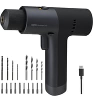 Akülü Fırçasız Matkap 12V, LED Ekran, 30 Hassas Dişli, 2 Çalışma Modu, 2000mAh Pil, 266 lb (30N·m) Tork, 3/8 inç Anahtarsız Ayna, 1400 rpm, 10 x Uç, 8 x Matkap Ucu
