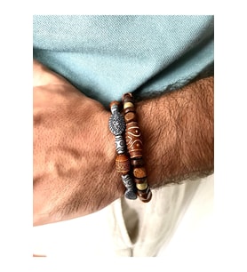 Erkek - Elegant > %100 Massive Ahşap 2'li Çok Şık Padore Bileklik  Handmade