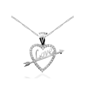 Gümüş Love Oklu Kalp Kadın Kolye CSR2180337